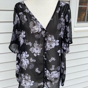 Torrid BUTTON FRONT sheer TOP